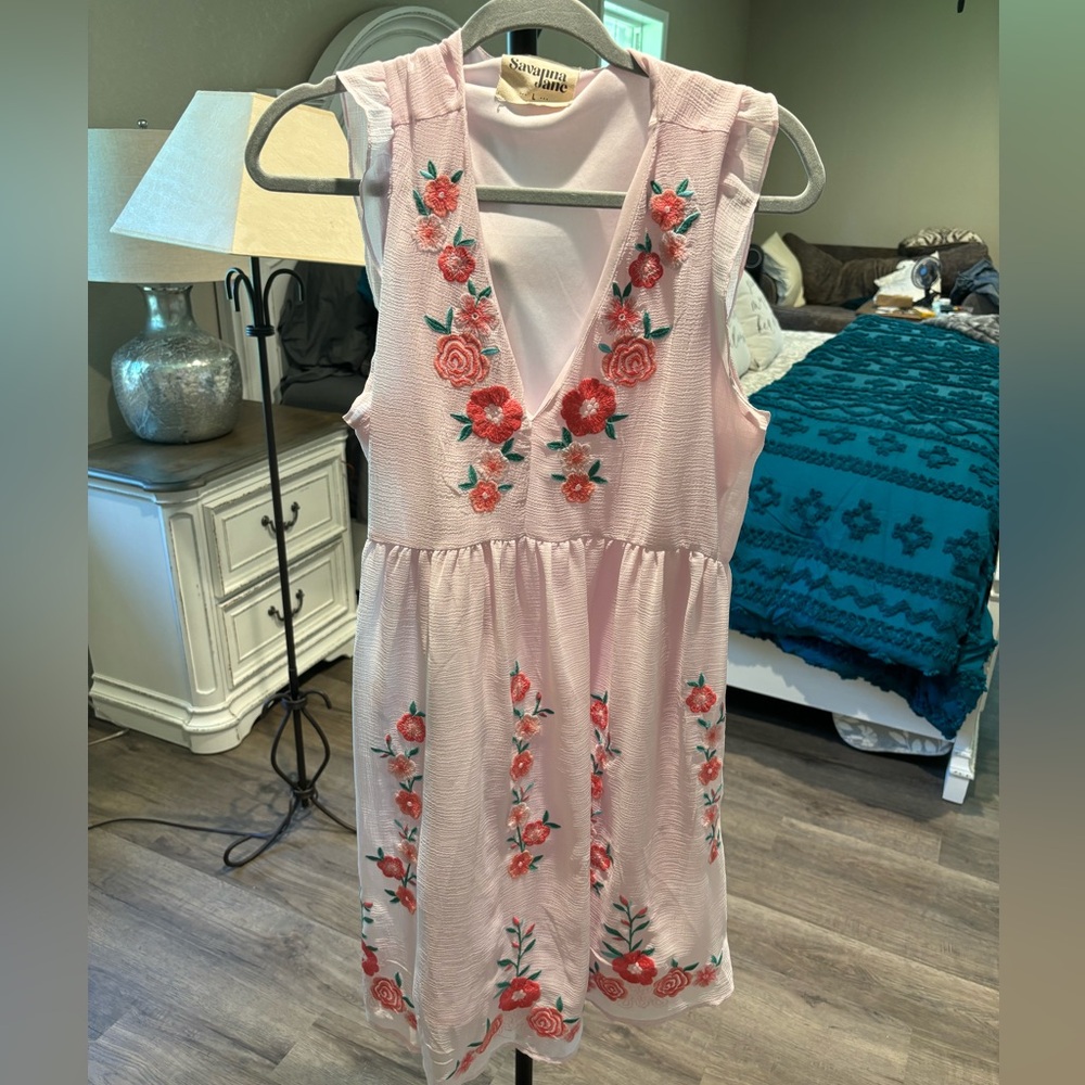 Savanna Jane Pink Sundress Sleeveless Wedding Guest